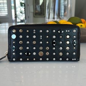 Rebecca Minkoff Black Leather Stud Wallet